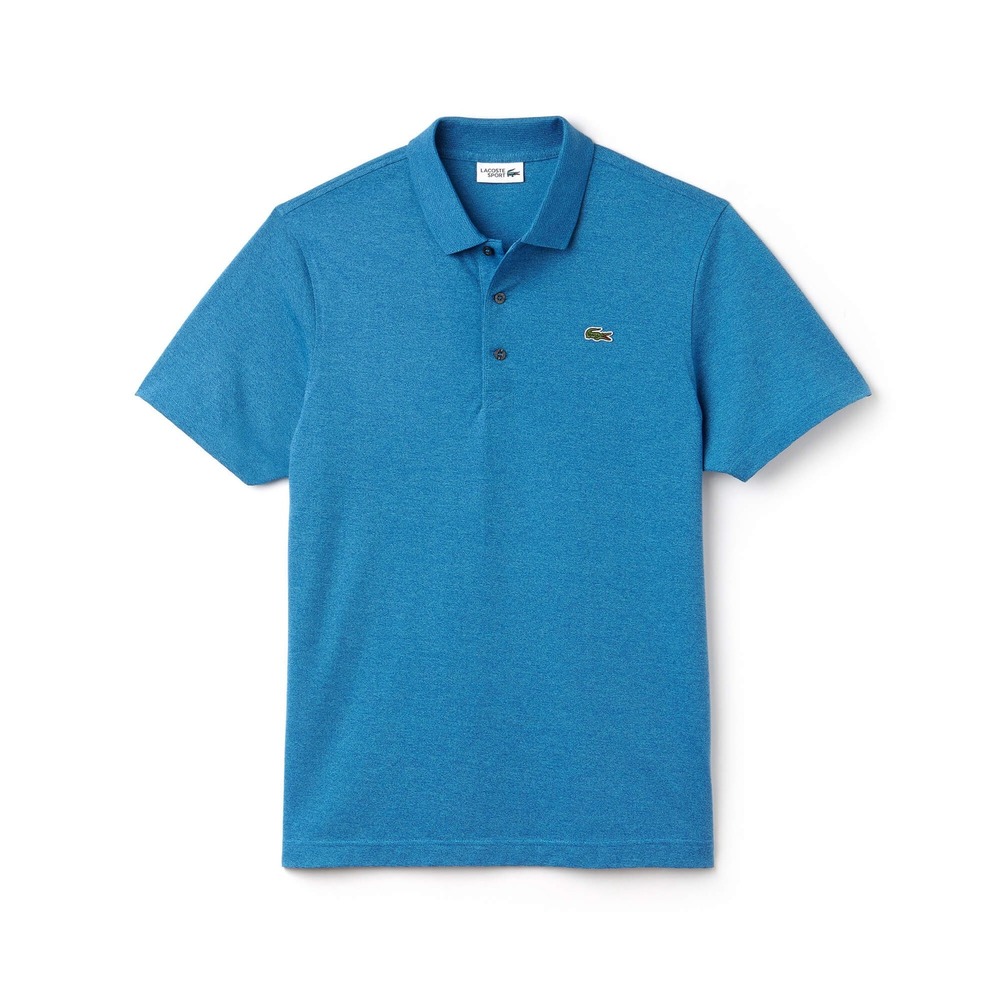 Lacoste Tennis Reg Fit Light Polo Sport Blue Heathered Cotton US M FR 4 0946